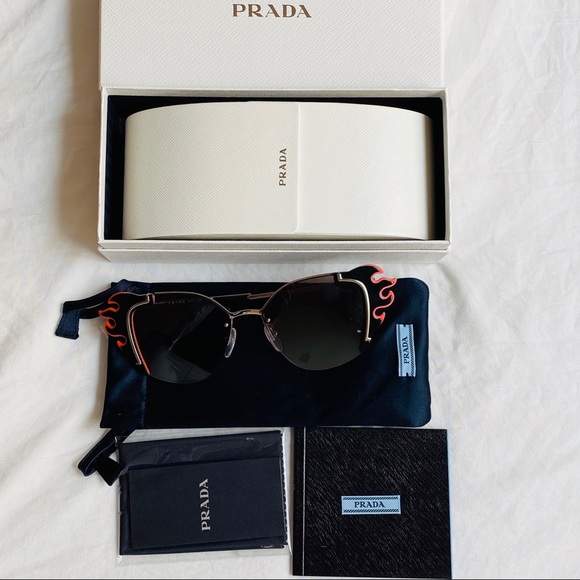 Prada 64mm Cat Eye Flame Sunglasses - Picture 2 of 7